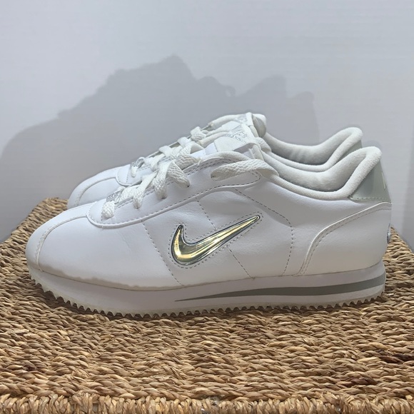 Nike Shoes - NIKE CORTEZ WHITE METALLIC SILVER KENNY JEWEL